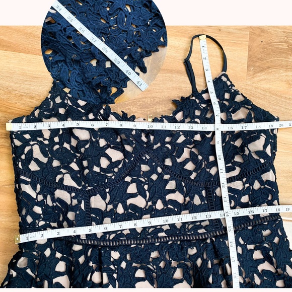 City Chic Floral Lace Dress Navy Blue Wedding Victorian Dark Romantic Plus Sz 16 - Picture 12 of 12